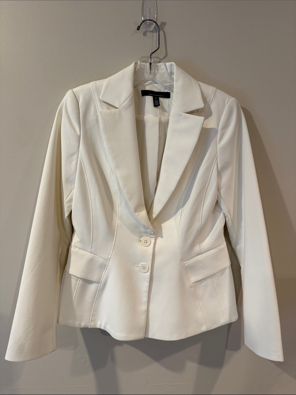 White House Black Market White Tailored Two-Button Blazer